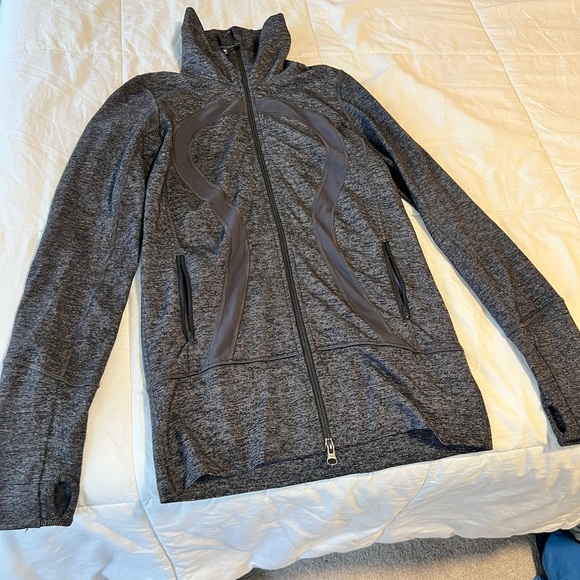Lululemon athletics polo neck active wear zip up heathered grey - Picture 2 of 9